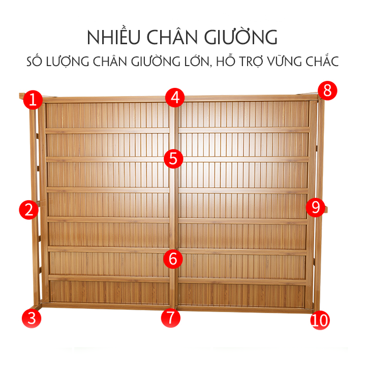 Giường tre gấp gọn cao cấp 150x190cm