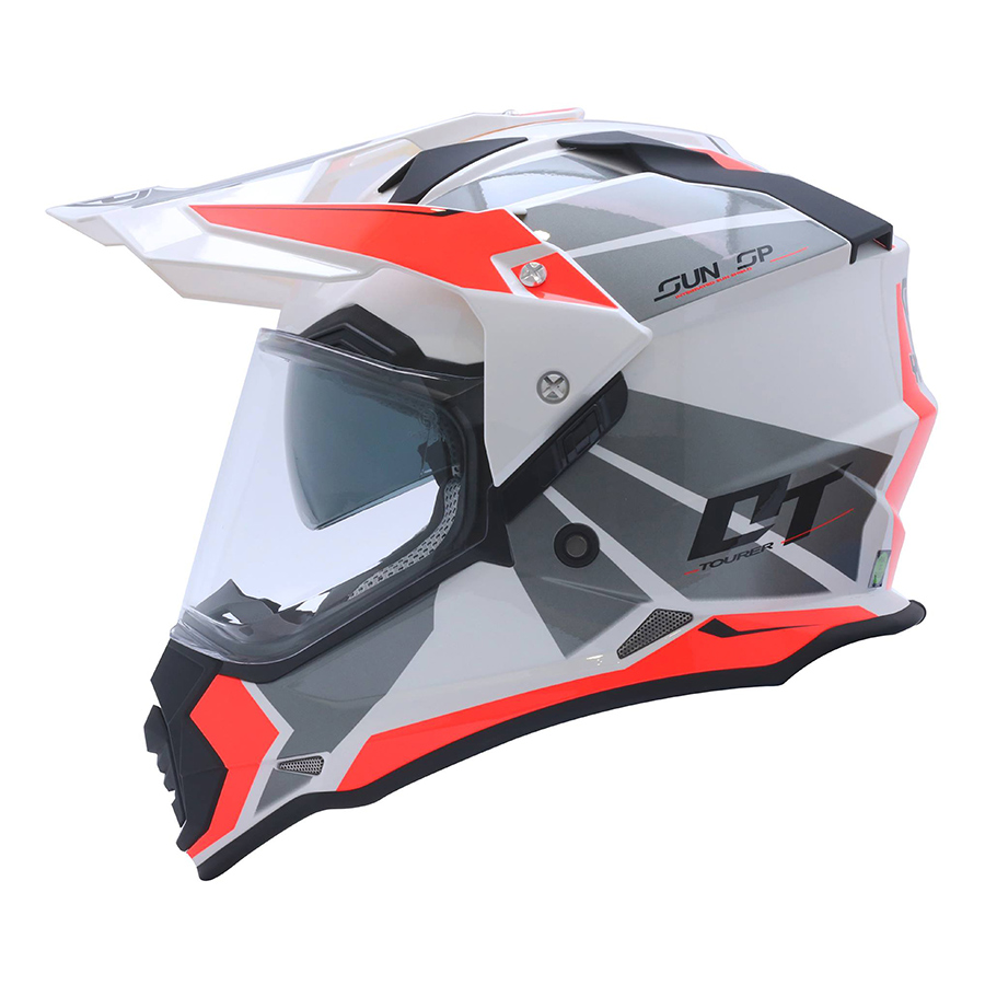 Mũ Bảo Hiểm Fullface Off Road YOHE 632A 8# Glossy White/Fluo Red