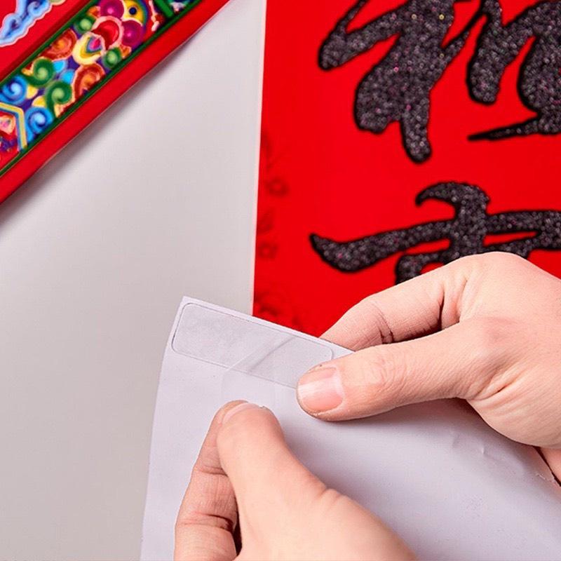 Hộp 60 Miếng Dán 2 Mặt Trong Suốt, Băng Keo Hai Mặt Siêu Dính Treo Đồ Cố Định Khung Tranh Trang Trí