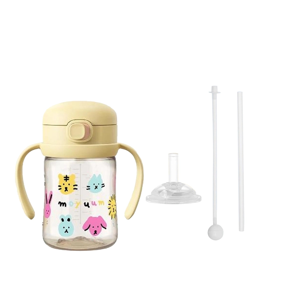 Bình tập uống Moyuum PPSU nắp bật họa tiết mèo 170ml/270ml