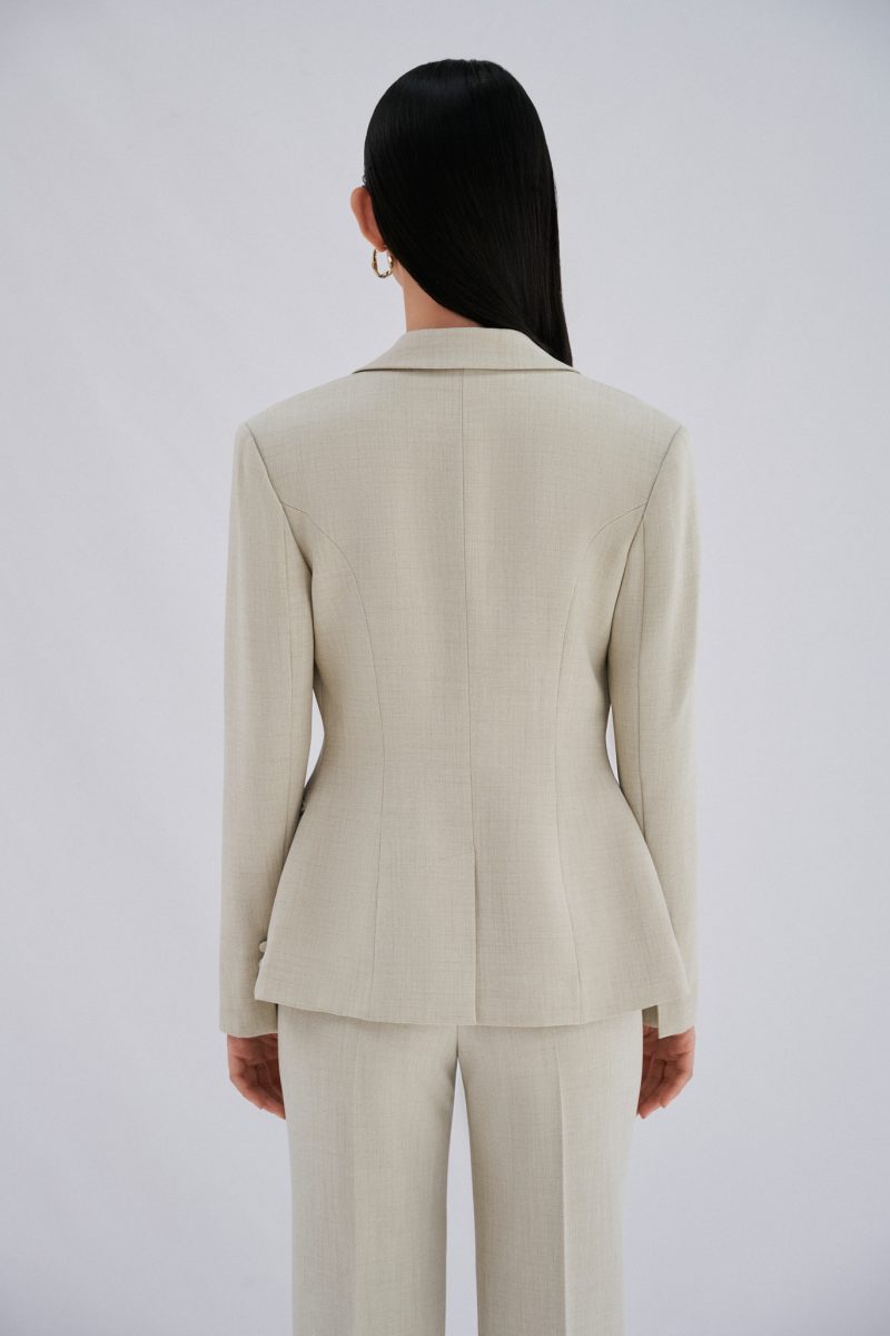 Áo blazer vai rộng MADDY thiết kế cao cấp WHITE CHIC