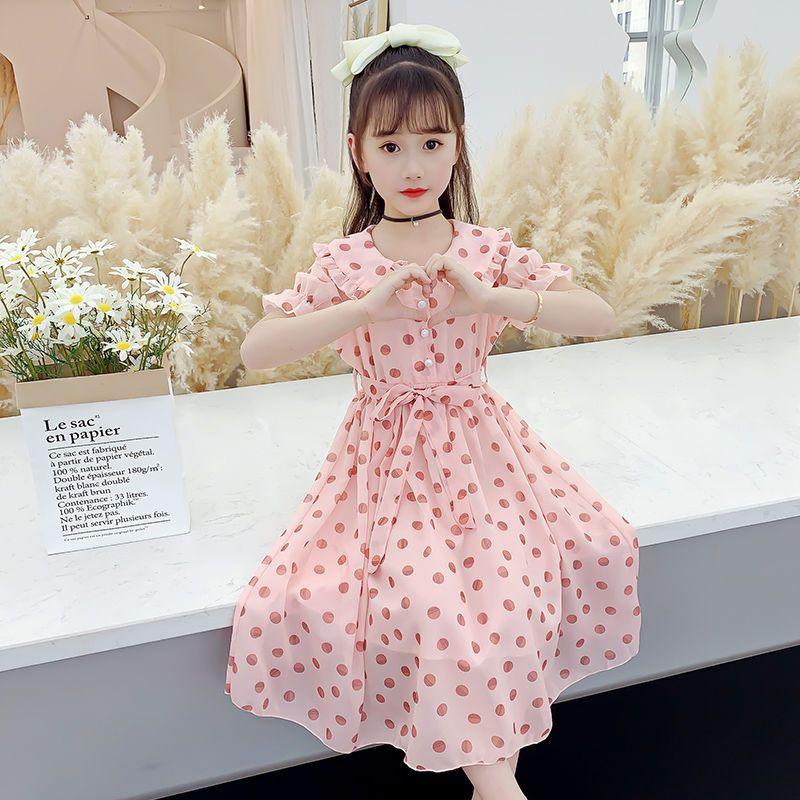 SHUANGYAN Cô gái ăn mặc mùa hè 2023 Mid-boy lưới váy công chúa phong cách phương Tây cho trẻ em mùa xuân và mùa thu chiffon váy