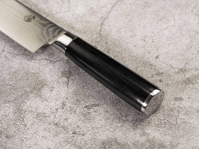 Dao Santoku Chef Studio - Damascus Basic độ dài 17.2cm, chuyên dùng cắt thái thịt, cá, rau củ quả