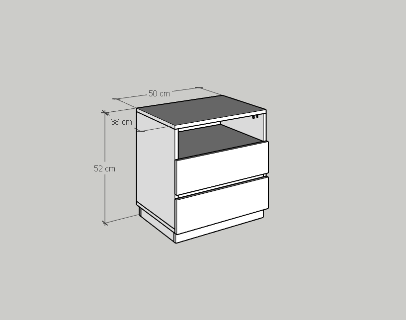 [Happy Home Furniture] MACRO, Táp đầu giường 3 ngăn ,  50cm x 40cm x 52cm ( DxRxC), THK_037