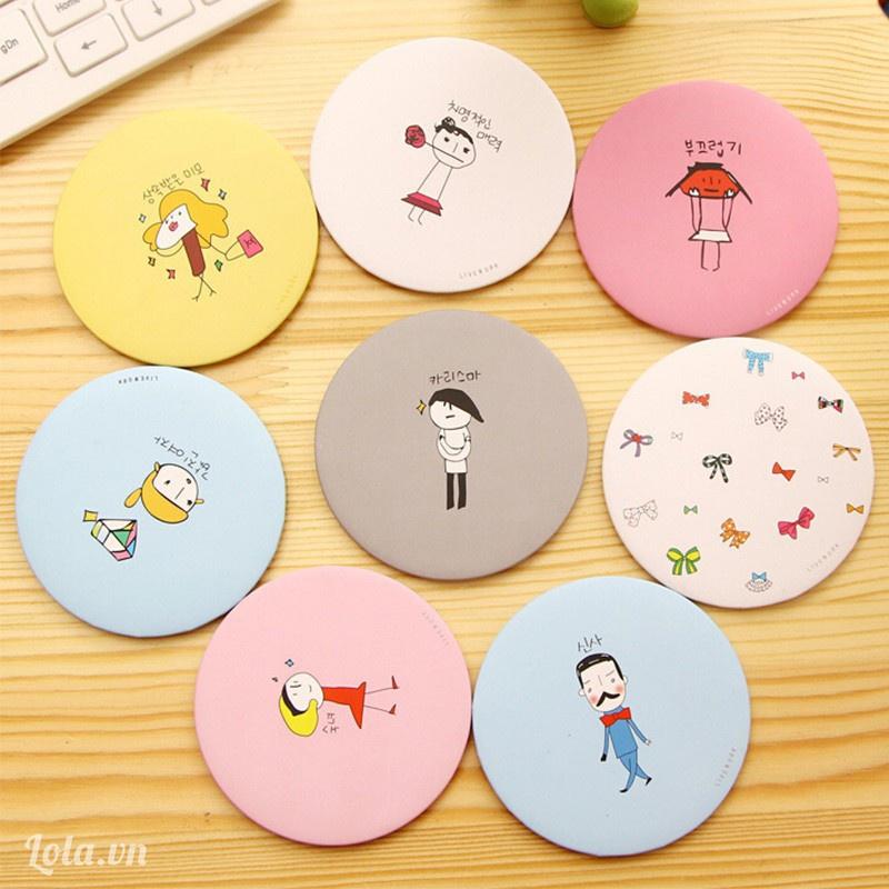 Gương Trang Điểm Mini Bỏ Túi Dễ Thương, Gương cầm tay bỏ túi phong cách nữ sinh Hàn Quốc