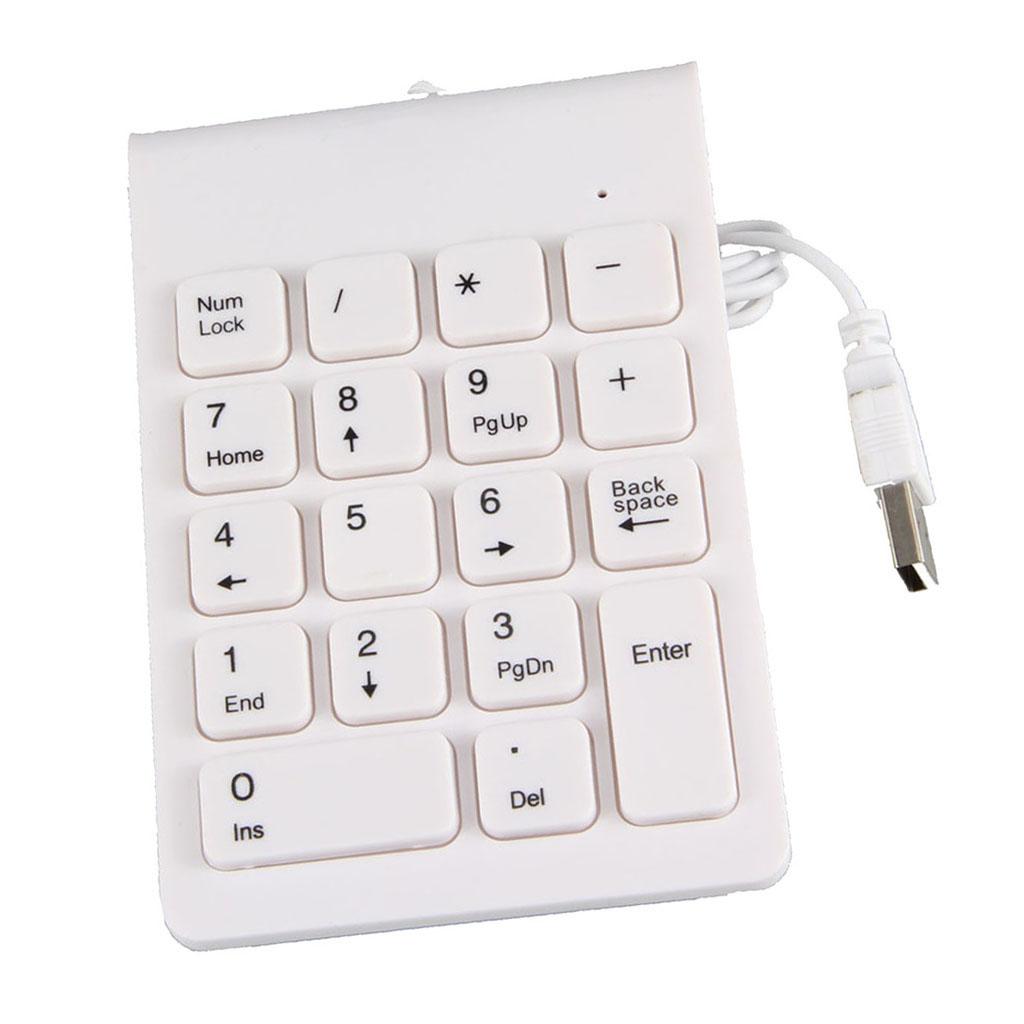 USB 18 Keys Num Pad Numeric Keypad Keyboard for Laptop Notebook White