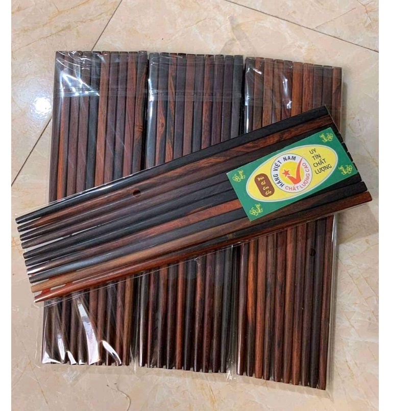 Bộ 10 đôi Đũa gỗ Siêu sạch gỗ tự nhiên vân đẹp