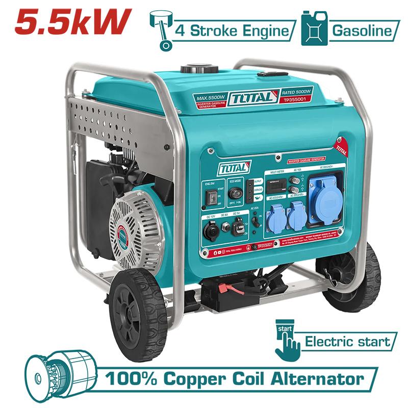 MÁY PHÁT ĐIỆN DÙNG XĂNG BIẾN TẦN 5.5KW TOTAL TP355001 - HÀNG CHÍNH HÃNG