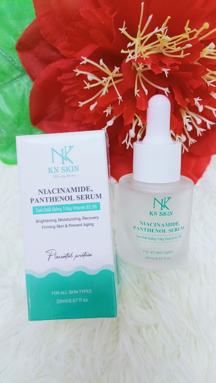 NIACINAMIDE, PANTHENOL SERUM  Tinh Chất Dưỡng Trắng Vitamin B3, B5 Dưỡng trắng da,dưỡng ẩm da giúp da săn chắc giúp hỗ trợ phục hồi da . Ngăn nhừa lão hoá giúp mền min