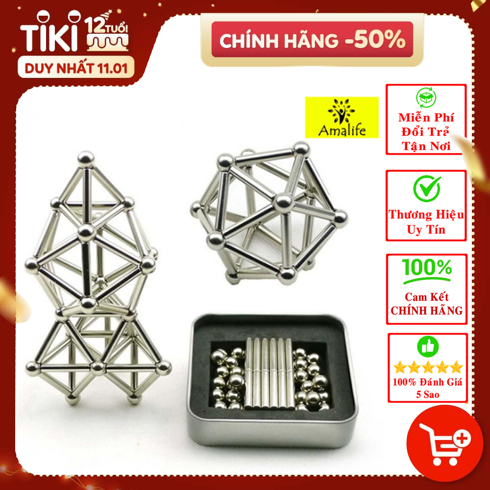 Bộ Đồ Chơi Xếp Hình Thông Minh Nam Châm, Thanh Bi Buckyball Chính Hãng