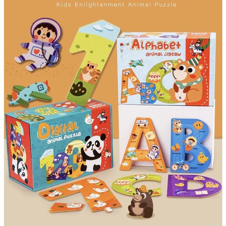 BỘ PUZZLE GHÉP HÌNH CHỮ CÁI TIẾNG ANH GHÉP HÌNH SỐ HỌC MẪU MỚI NHẤT! - Bộ Số &amp; Chữ