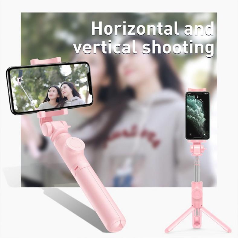 Gậy Selfie Baseus 3 Chân Đứng Điều Khiển Bluetooth Không Dây Có Thể Gấp Lại Và Kéo Dài- Hàng chính hãng.