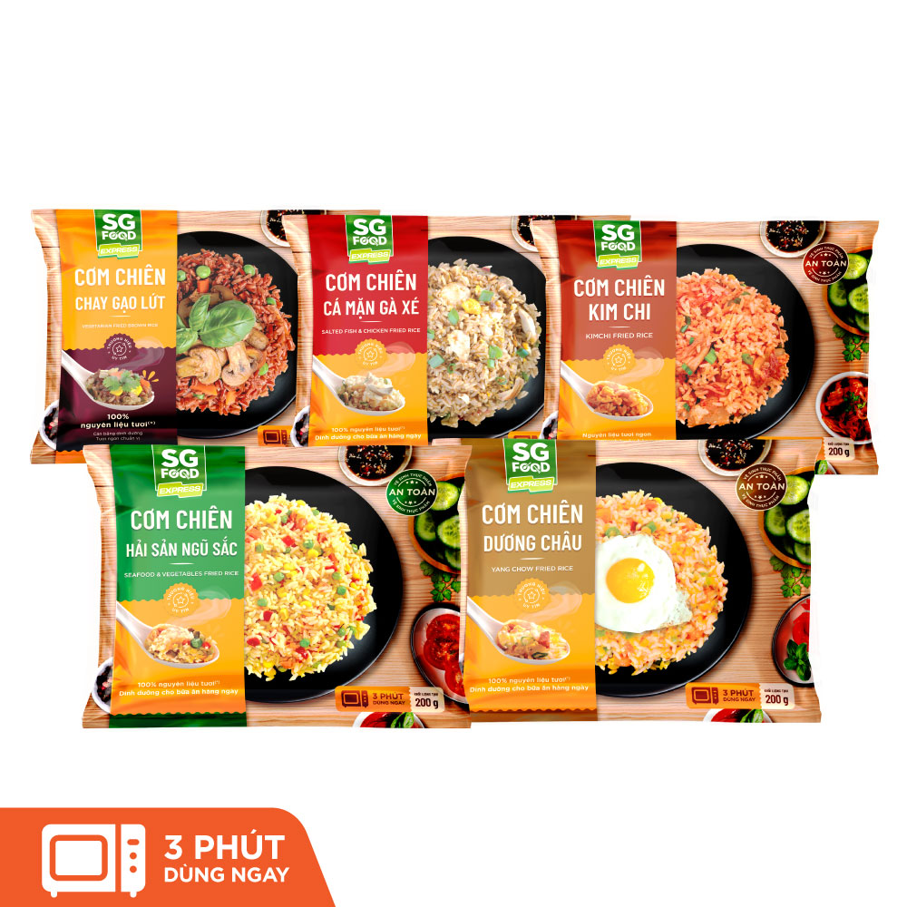 Combo 5 Gói Cơm Chiên Đủ Vị 200g