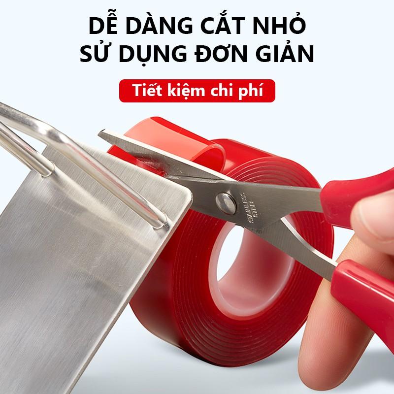 Băng keo silicon 2 mặt trong suốt cuộn 3 mét cực dính