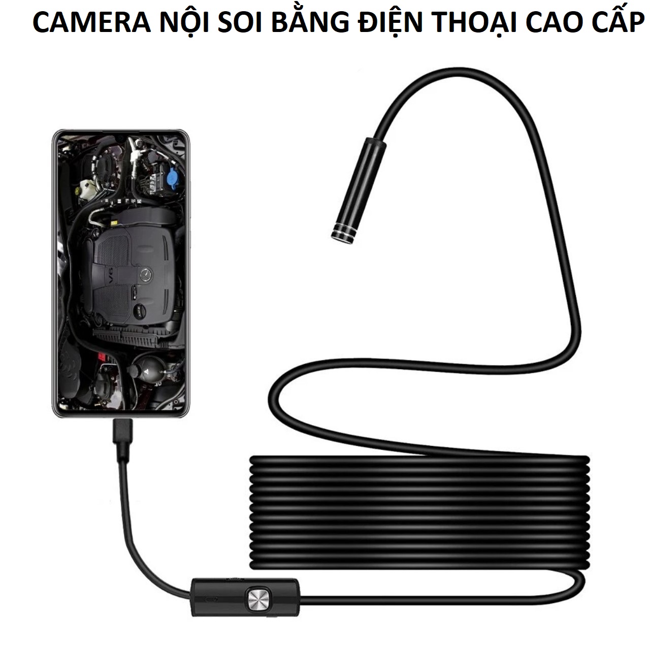 (Dài 2 mét) Camera nội soi tai, soi đồ vật 6led cắm điện thoại 3in1 hàng cao cấp loại tốt