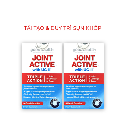 Combo 2 Hộp Viên Sụn Khớp Goodhealth Joint Active - Với UC2 Tái Tạo Và Duy Trì Sụn Khớp - Giúp Khớp Khỏe Dễ Dáng Vận Động – 100% Chính Hãng Từ New Zealand