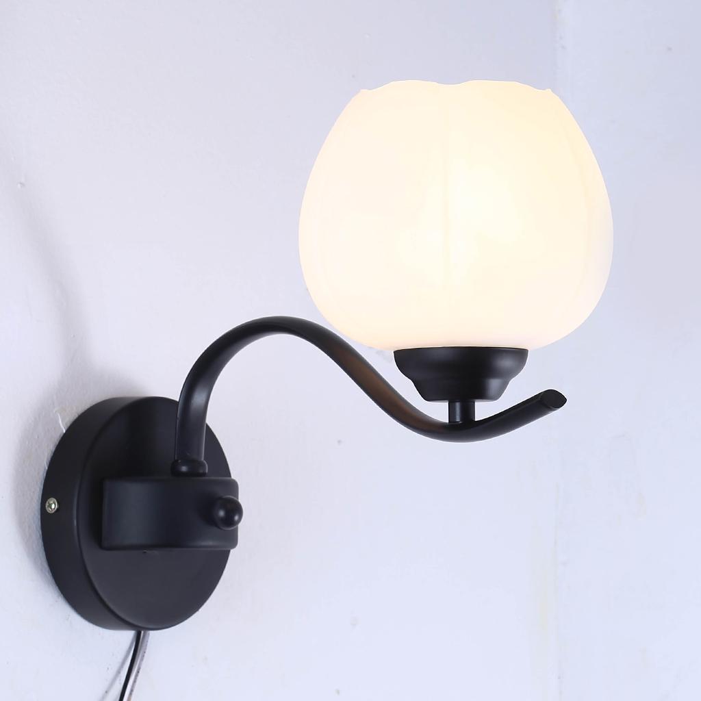 Quạt Trần Kính Trắng E27 Đèn Chùm Treo Tường Đèn Treo Tường Bóng Râm