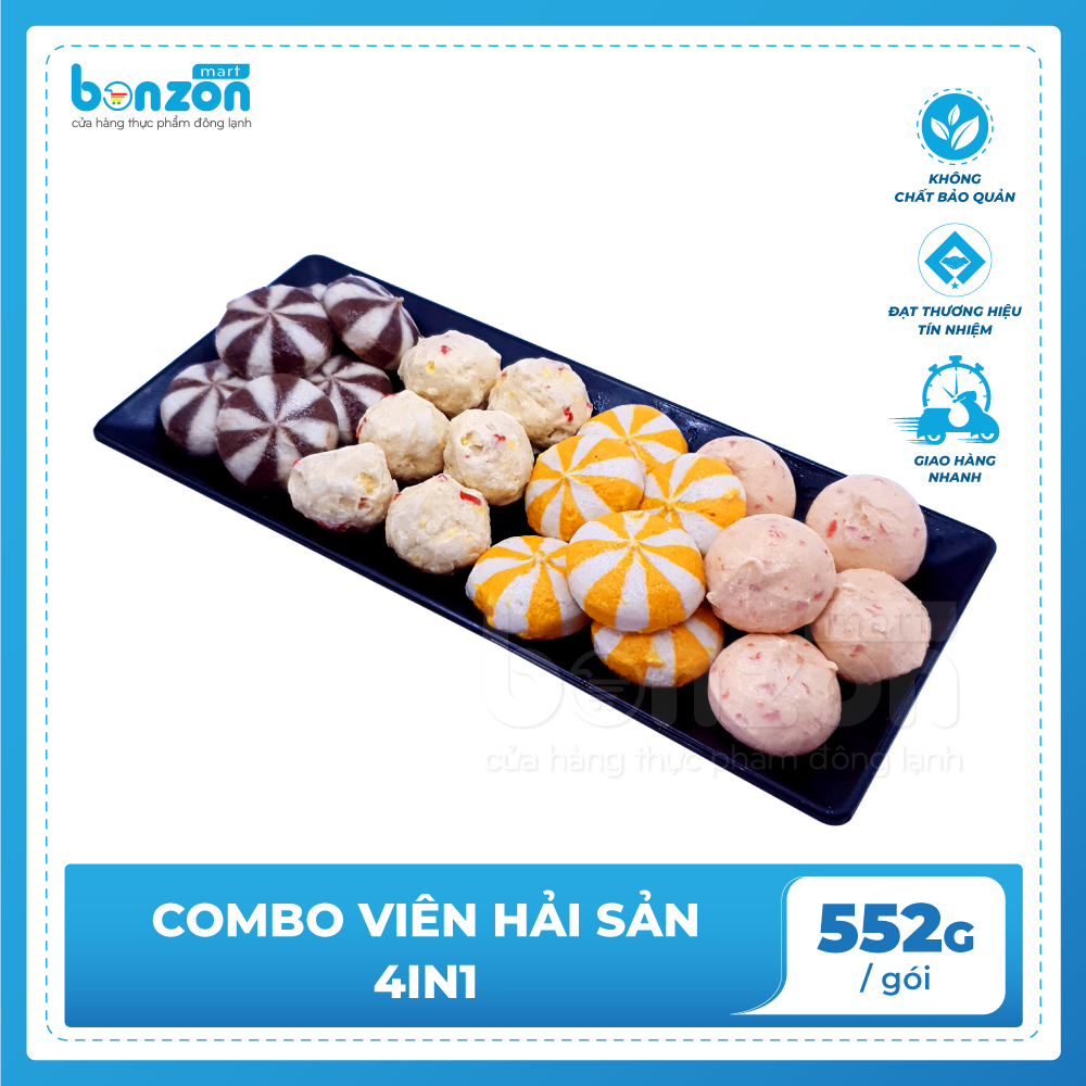 Combo viên nhân hải sản 4in1 552g