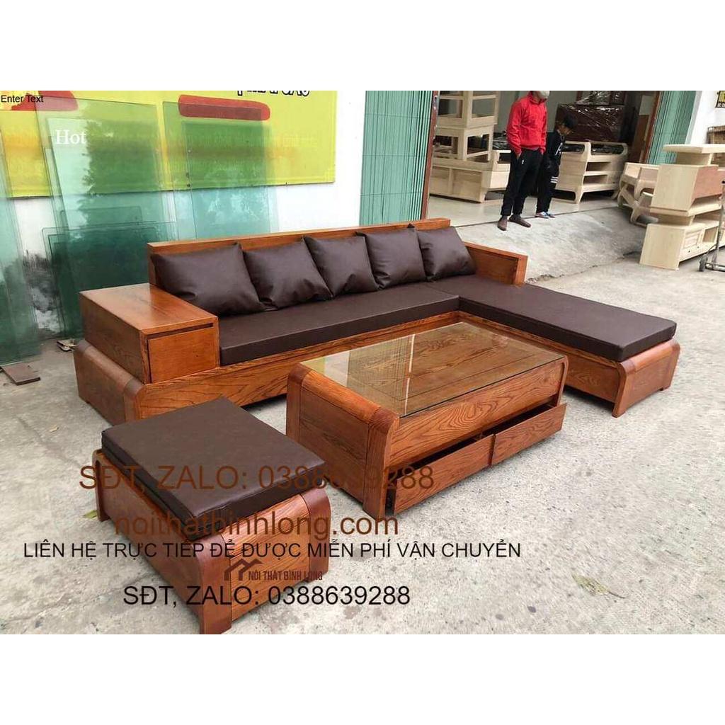 bộ sofa góc, gỗ sồi nga- Đồ Gỗ Bình Long 0388639288