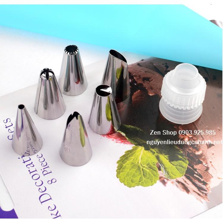 Set 6 Đuôi Kèm Túi Bắt Bông Kem Silicon