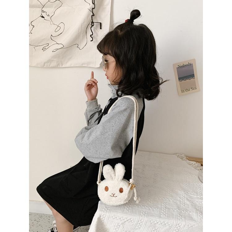 Túi đeo chéo hình thỏ nhồi bông dễ thương cho bé gái
