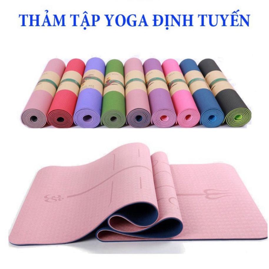 Thảm Tập Yoga TPE 2 Lớp 6mm định tuyến Cao Cấp Chống Trượt - Hàng Loại 1 Chất Lượng Tuyệt Vời