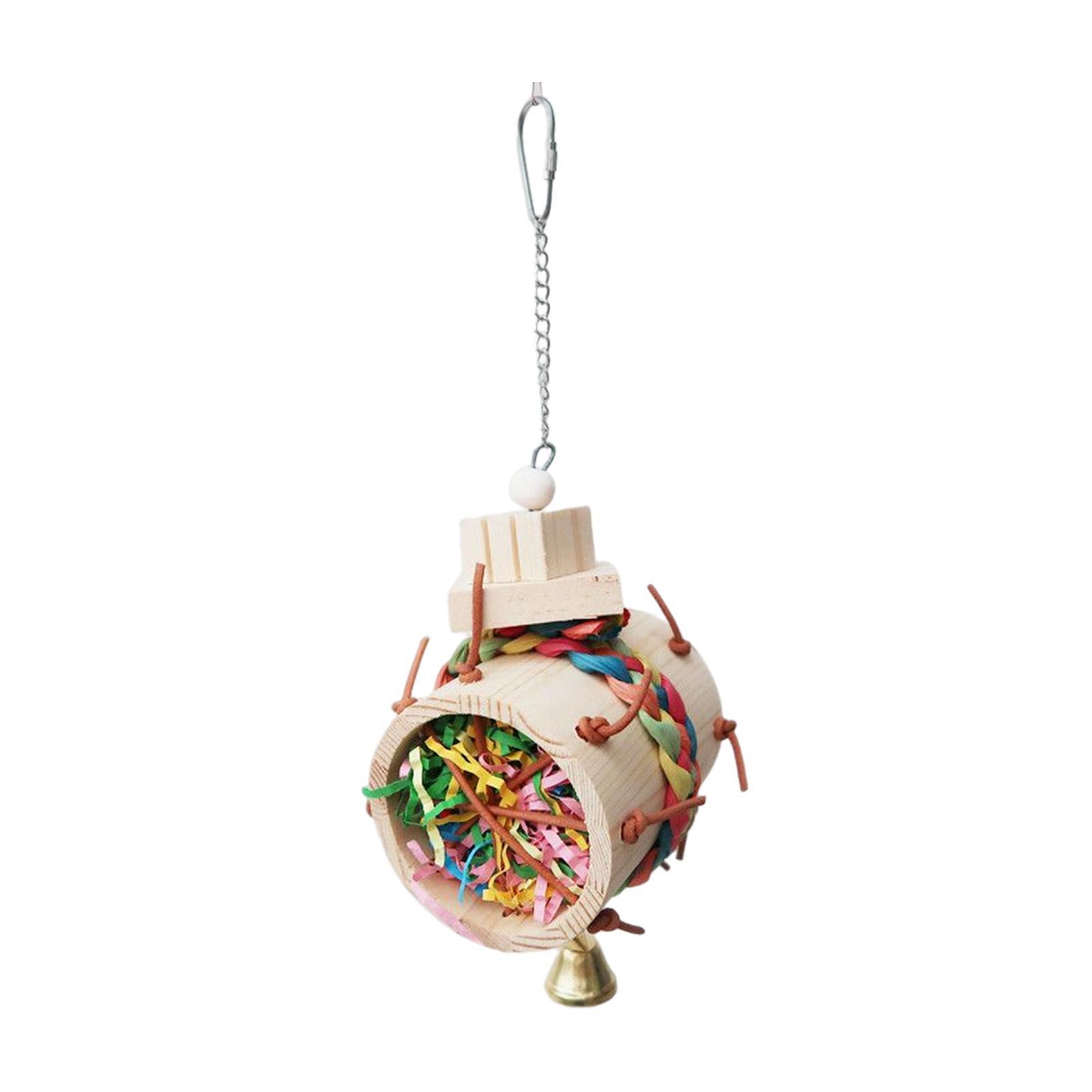 Parrot Chewing Toys Wooden Cage Hanging Accessories for Parakeet