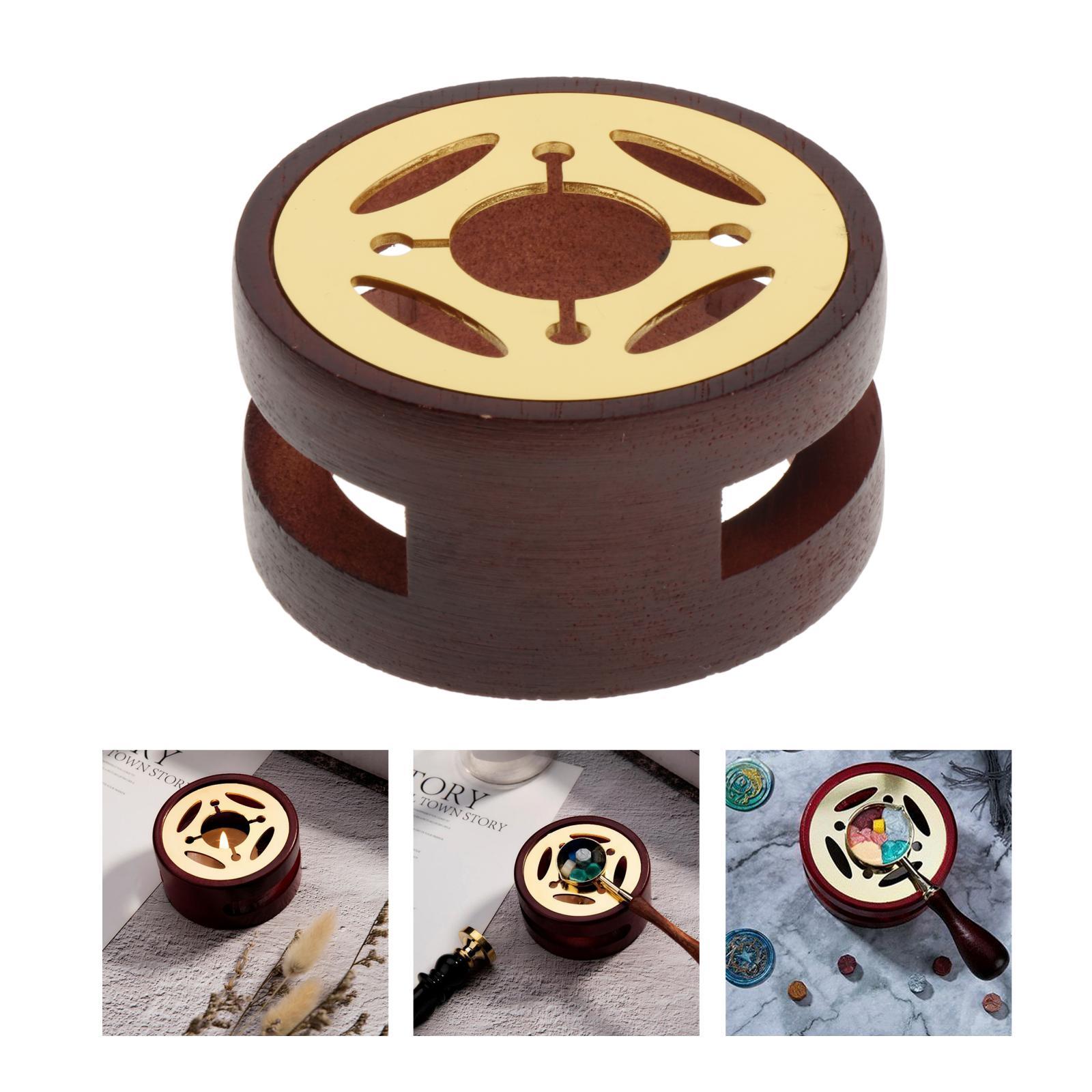 Sealing Wax Wooden with Copper Piece Melting Stove Stamp Greeting Card Seal Sealing Wax Melting Furnace