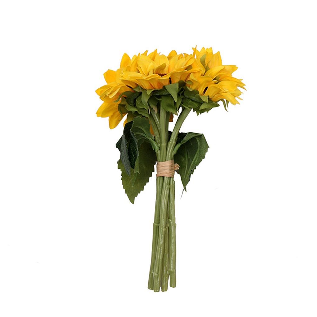 6 Pcs/bundle Artificial Sunflower Simulation Flower Floral Decor Home Office Fake Sunflower【vollter1】