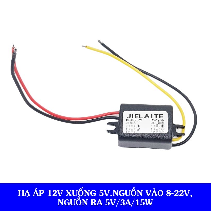 Cục Chuyển Nguồn 12V sang 5V,Nguồn Vào 8-22V,Nguồn Ra 5V/3A/15W