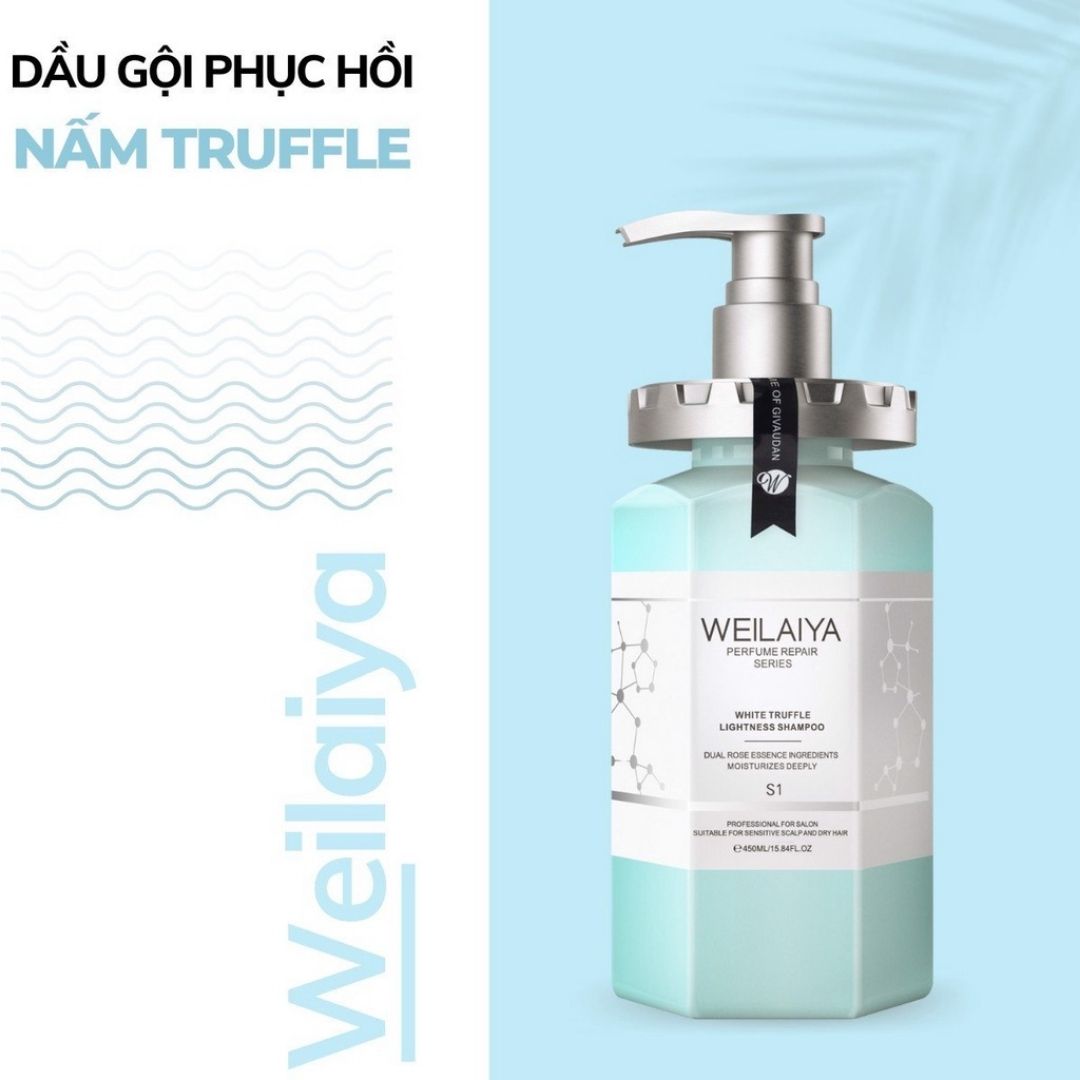 Bộ Dầu Gội Phục Hồi Tóc Hư Tổn Weilaiya, Nấm Truffle Phục Hồi Tóc Khô Xơ, Sạch Gàu 450ml 