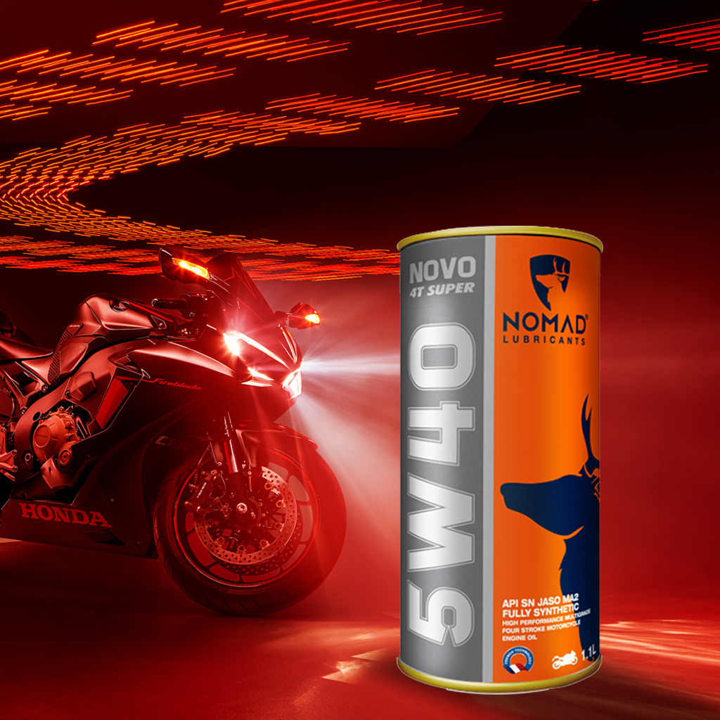 Nhớt Xe Máy Tổng Hợp Toàn Phần NOMAD Lon 1.1L 5W40-SN-MA2 TẶNG Vệ Sinh Động Cơ Xe Máy BCP Engine Flush Thái Lan Nhập Khẩu Chính Hãng