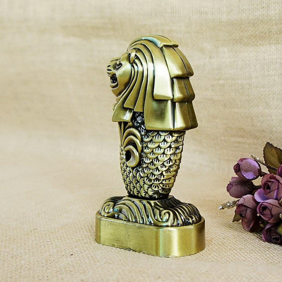 Mô hình sư tử biển Merlion cao 15.5 cm - Màu vàng rêu