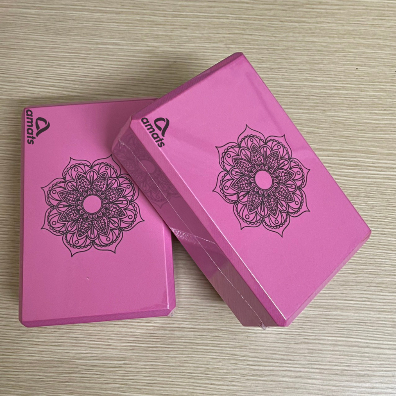 Combo Vòng Trơn Tập Yoga bản rộng 33x20cm + 2 Gạch Yoga In Hoa Mandala - YOGA QG, Vòng Bằng Nhựa ABS Cao Cấp Bọc TPE, Chịu Lực Cao, Gạch Chất Liệu EVA Cứng Cáp