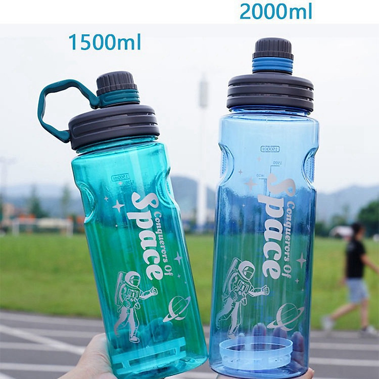 Bình Nước Du Lịch Ngoài Trời Dung Tích 2L SPACE Lớn Cốc Uống Di Động Có Tay Cầm Lọc Cho Thể Dục Thể Thao