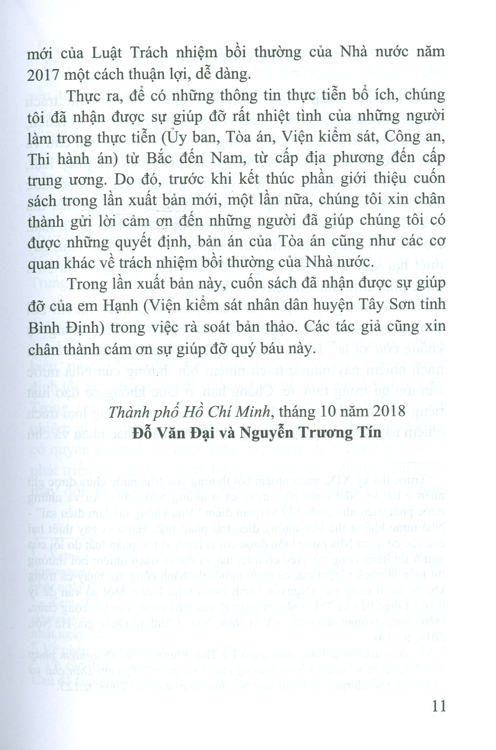 PHÁP LUẬT VIỆT NAM VỀ TRÁCH NHIỆM BỒI THƯỜNG CỦA NHÀ NƯỚC (Sách chuyên khảo)