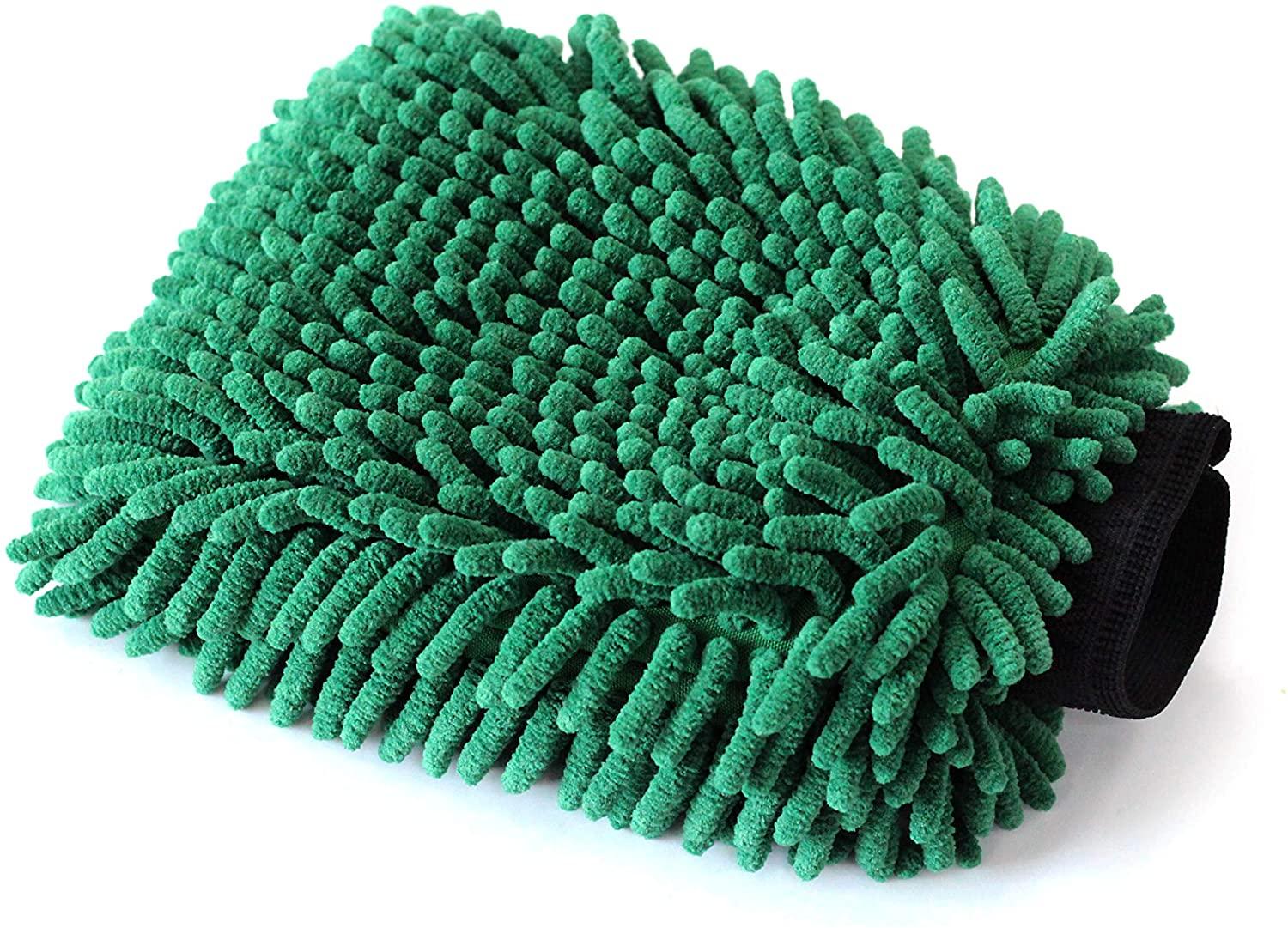 GĂNG TAY RỬA XE SIÊU MỀM MÀU XANH SỢI MICROFIBER GIỮ BỌT MAXSHINE CRAZY MICRO-CHENILLE WASH MITT 24X17CM 1120003G