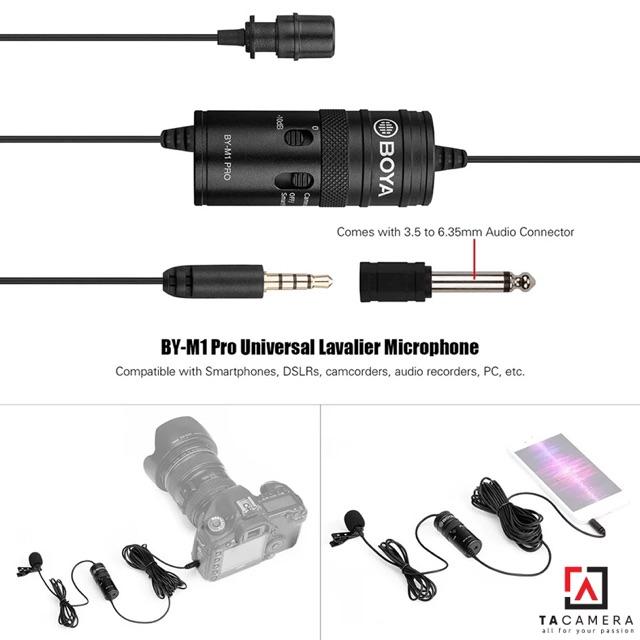 Microphone Thu Âm Cài Áo BOYA BY-M1 PRO Giảm Ổn - Hàng Chính Hãng