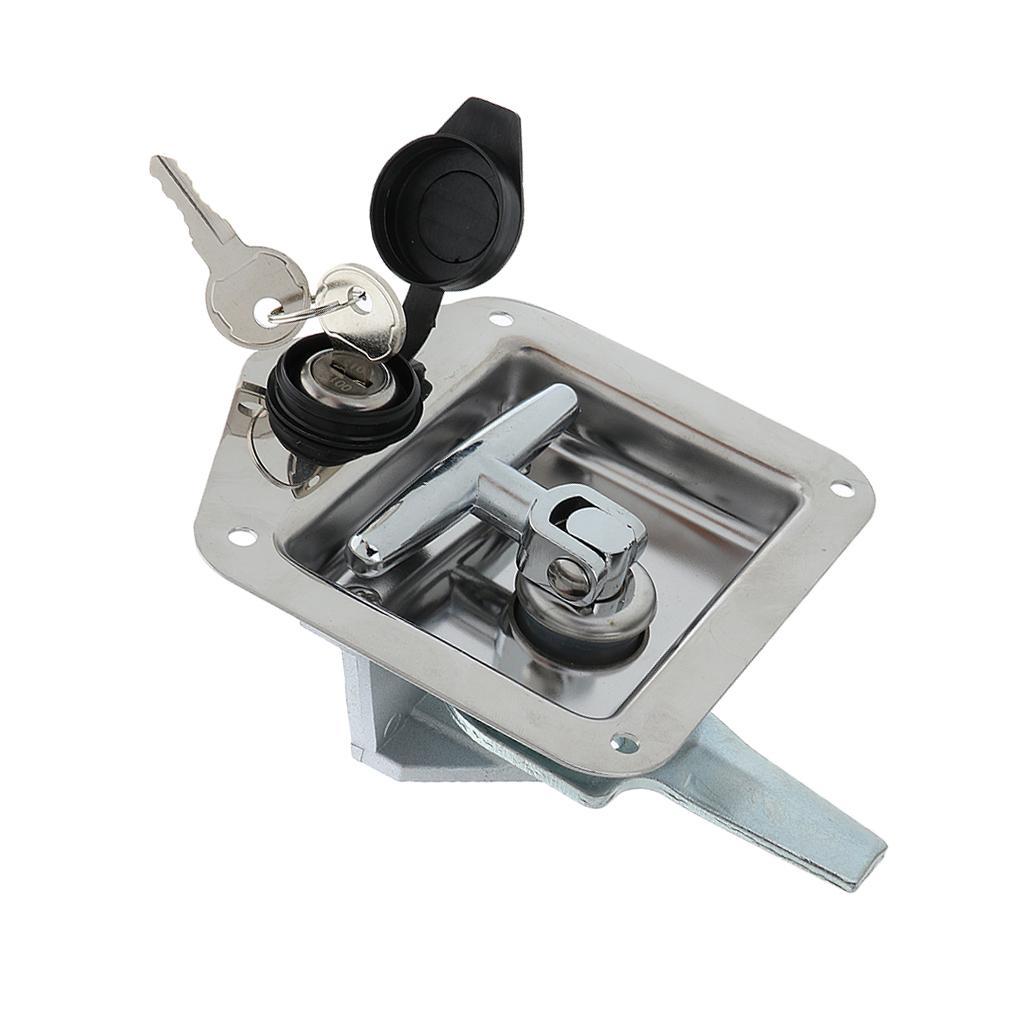 4pcs/pack Car Truck Trailer Camp Stainless Steel Folding T Shape Handle Lock Tool Latch