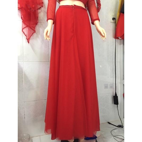 chân váy lưới mặc áo dài