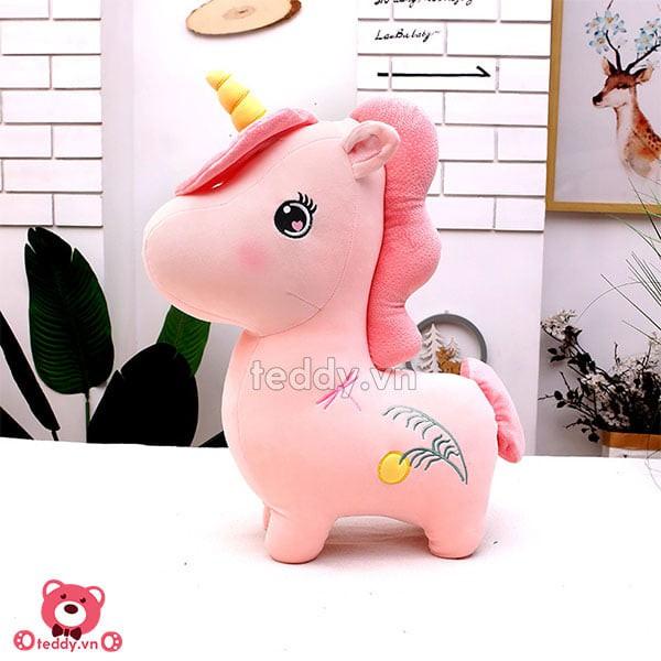 Gấu Bông Ngựa Unicorn Thêu Hoa Size Mini Siêu Đẹp