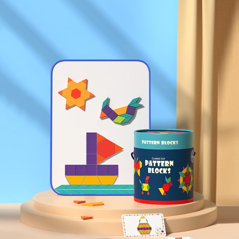 Đồ Chơi Xếp Hình Gỗ Sáng Tạo Mideer Pattern Blocks, Đồ Chơi Thông Minh Cho Bé 3 4 5 6+ Tuổi