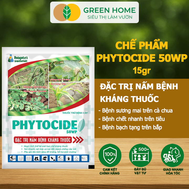 Chế Phẩm Trừ Bệnh Phytocide 50WP, Gói 15gr, Đặc Trị Nấm Bệnh Kháng Thuốc, Sương Mai, Hiệu Quả Cao