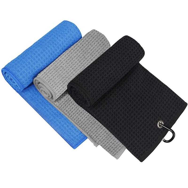 Tri-Fold Golf Khăn Microfiber Vải cao Duty Duty Carabiner Clip bốn tùy chọn màu sắc cho nam và nữ Color: Golf Spikes Pins