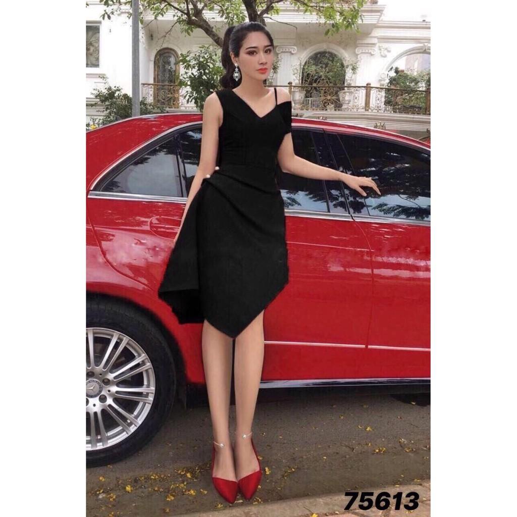 Đầm 2 dây xéo tà nhúng eo - hàng thiết kế 2020/ Có size XXL