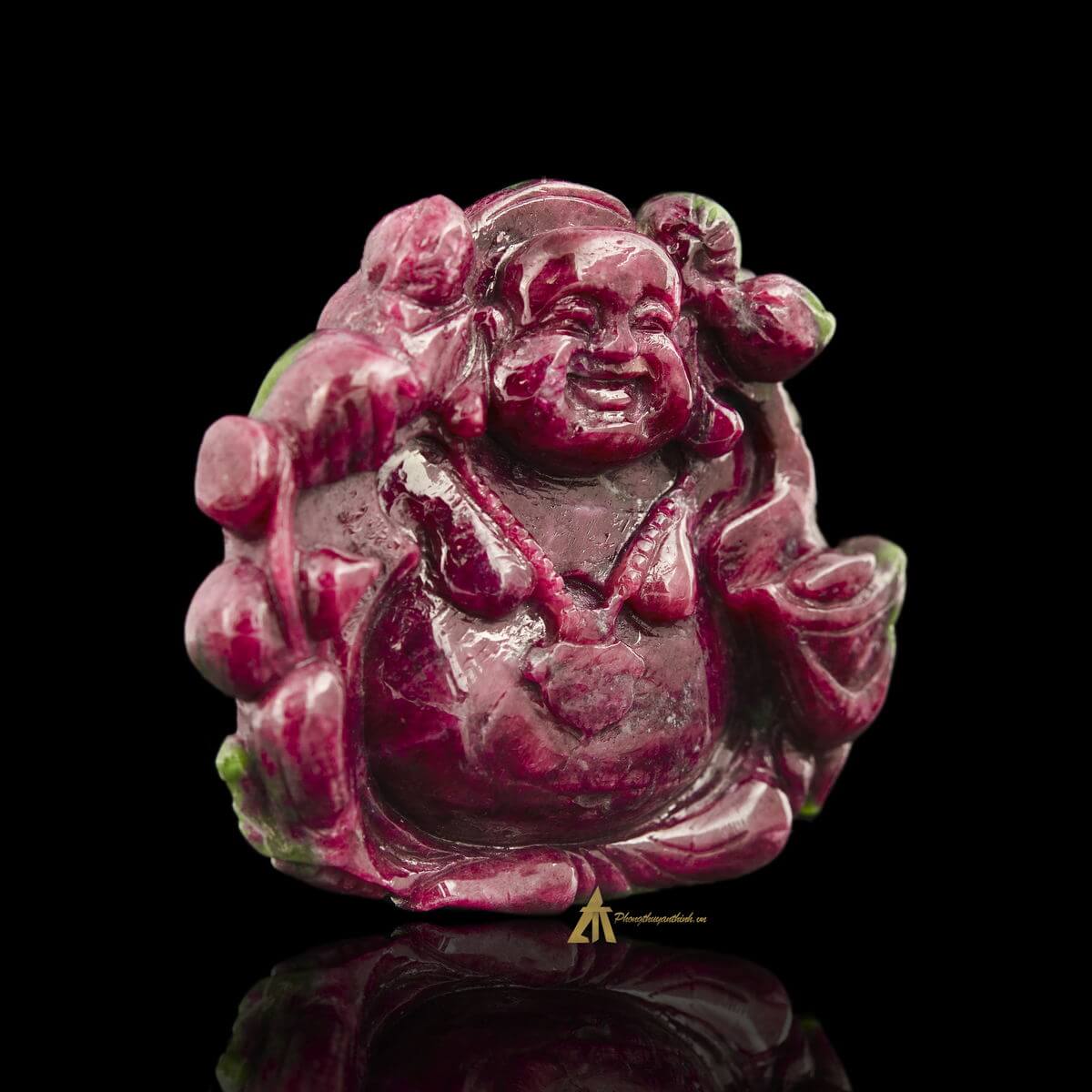 Mặt dây chuyền Phật Di Lặc Ruby #MRB0015 - Tự nhiên thiên nhiên - Cam kết hàng thật 100%