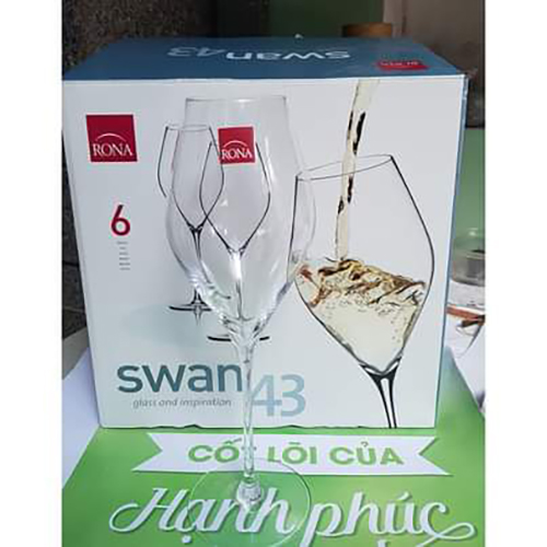 Bộ 6 ly pha lê cao cấp uống vang trắng, đỏ 430 ml Tiệp Khắc