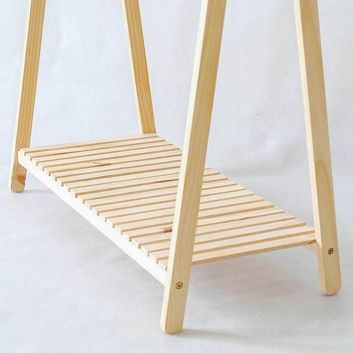 Kệ gỗ treo quần áo chữ A 2 tầng chắc chắn