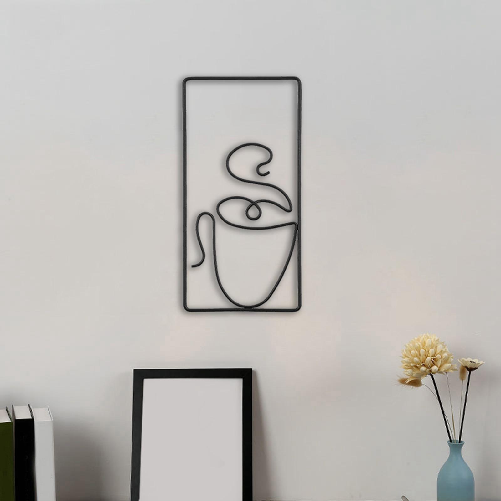 Metal Wall Art Decors Wall Sculptures Painting Line Drawing Wall Hanging Silhouette for Living Room Outdoor Office Bathroom Decoration