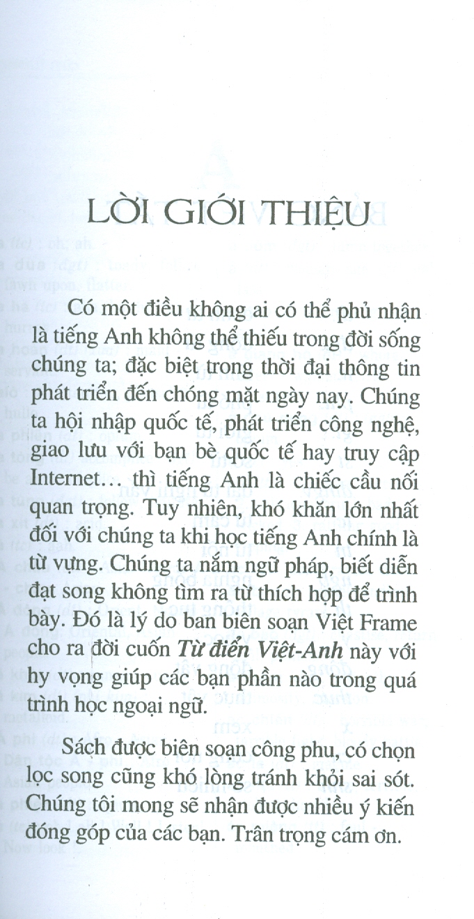 Từ Điển Việt - Anh (Vietnamese English Dictionary) (Khoảng 75.000 mục từ; Phiên âm quốc tế mới nhất; Tiện sử dụng cho sinh viên - học sinh)vă